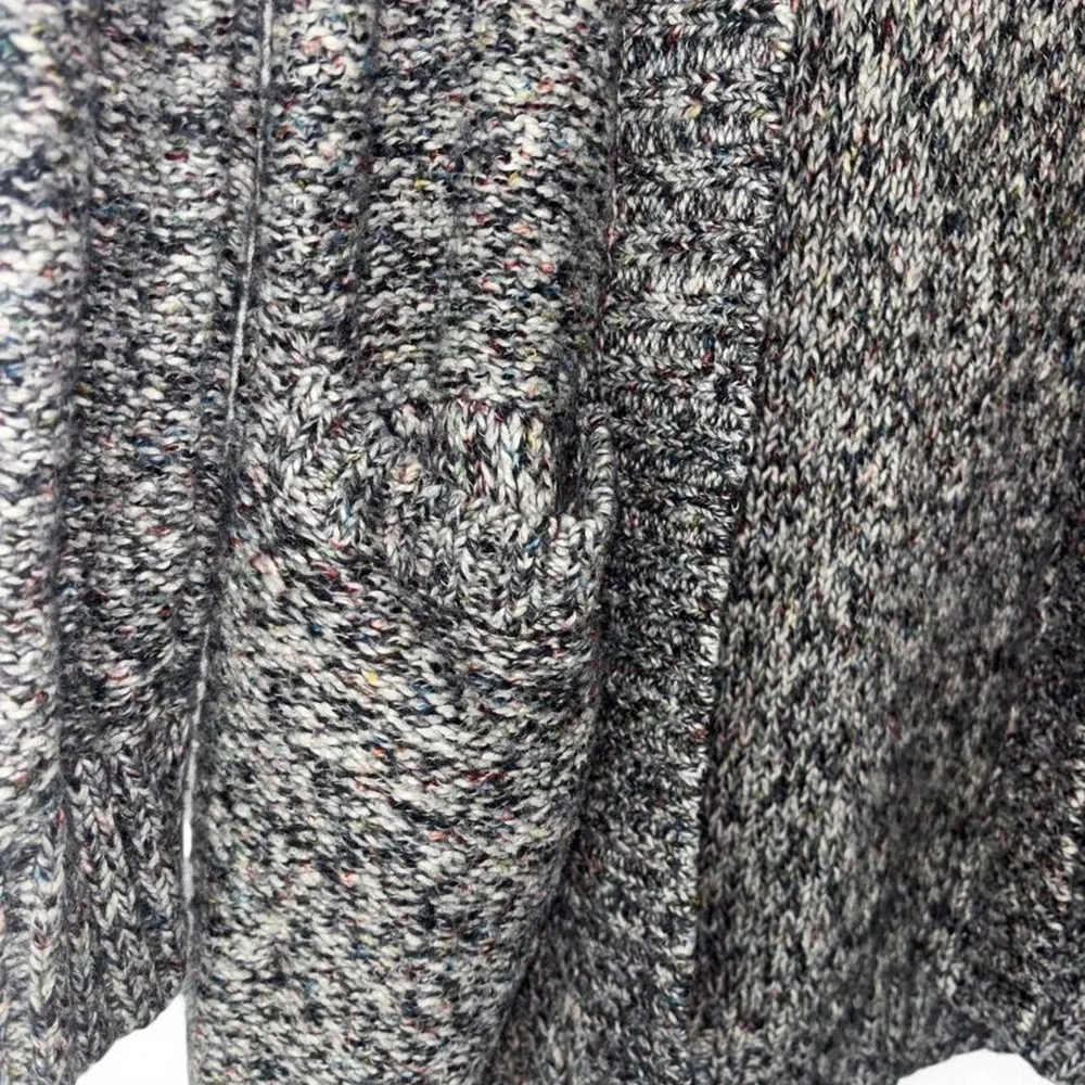 Hollister Chunky Knit Gray Speckled Cardigan Sweater Y2K Open Front Pockets